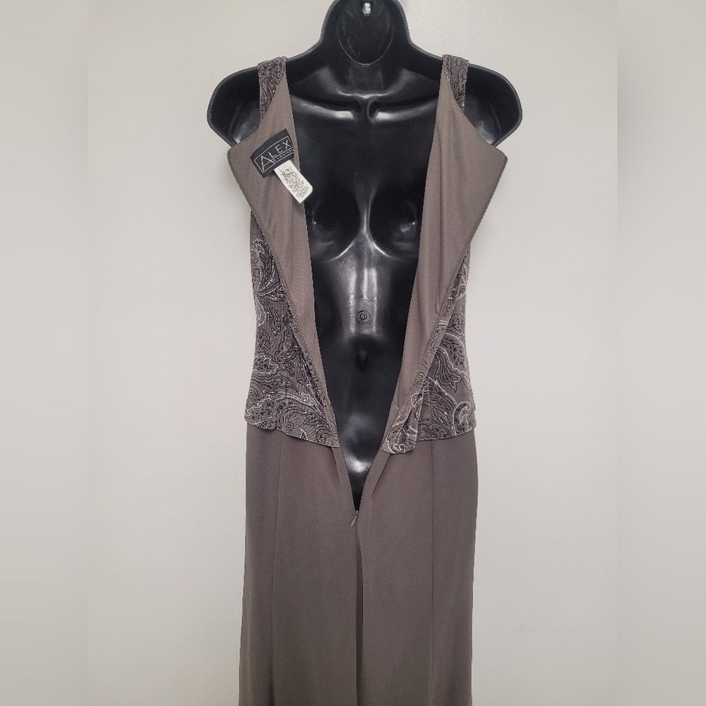 Alex Evenings Modest Glitter Mother of the Bride Groom Formal Dress sz 8 20978 - Picture 5 of 9